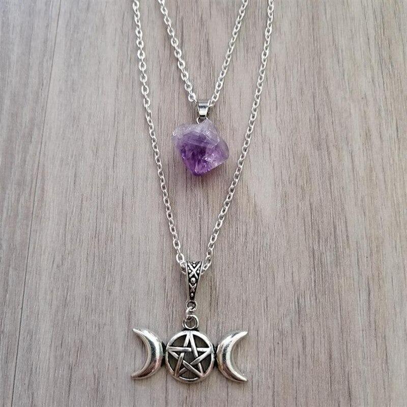 Necklace Triple Moon Stone - Ovniki