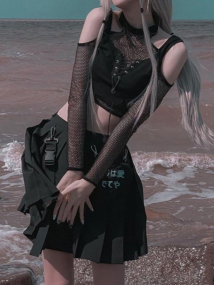 Sexy Strap Mesh Crop Top - Ovniki