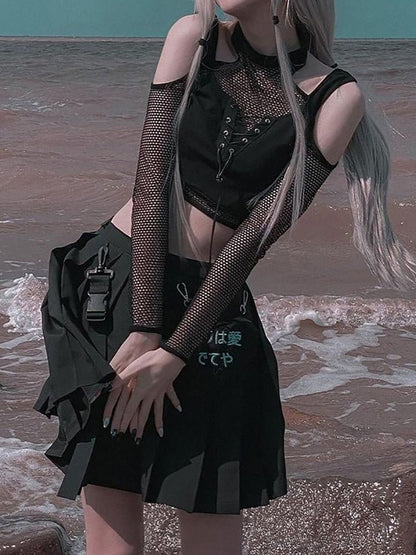Sexy Strap Mesh Crop Top - Ovniki